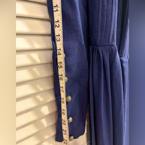 NWOT Armstreet German Rose Corset Dress in blue linen - Picture 9 of 10